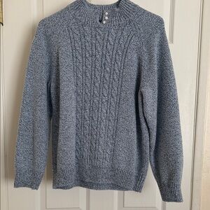 EUC Karen Scott Heathered Gray Cable Knit Sweater Size L